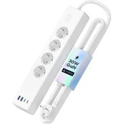 Meross, Steckdosenleiste, MSP844 (EU) (4x, CEE 7/3, USB-A, USB-C, 1.50 m)