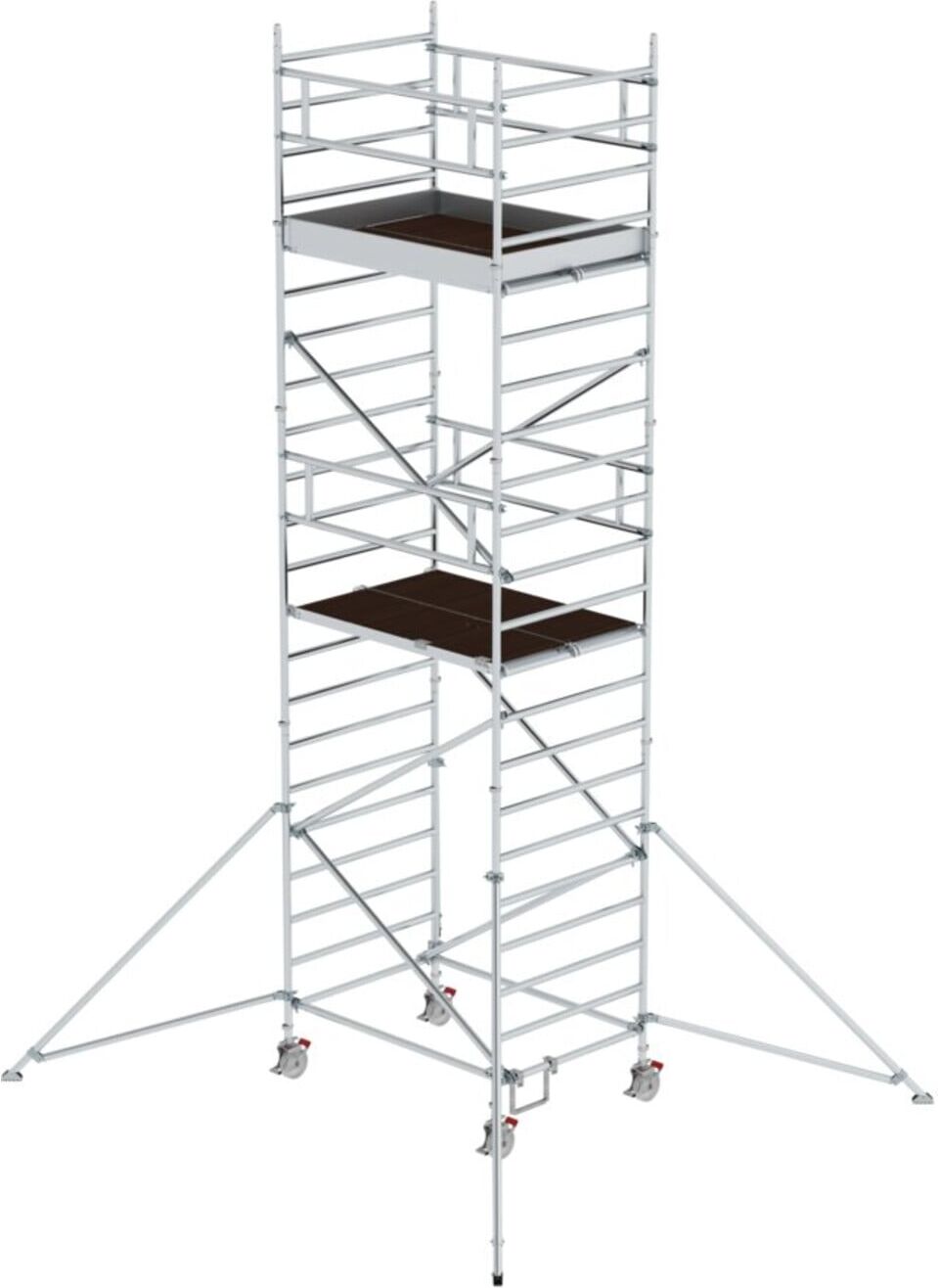 MUNK Alu-Rollgerüst mit verstellbaren Auslegern und Doppelplattform Plattform-Höhe 5,35 m Länge 1,80 m (167535)