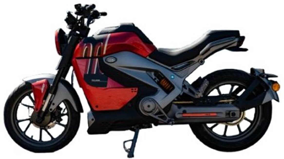 Mota elétrica Velca Nude Lite com uma bateria vermelha