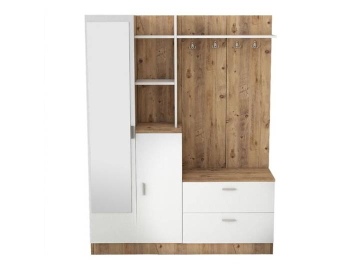 Meuble d'entrée - ANKA - Concept Usine - 2 tiroirs - 2 étagères - scandinave - 181x 36 x 140 cm - couleur Bois