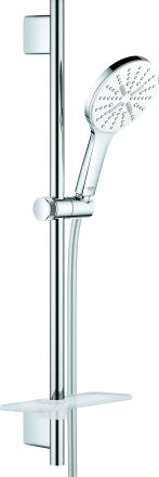 Grohe Rainshower SmartActive 130 ensemble de douche 26576LS0 blanc lunaire, barre de douche 600 mm, 3 types de jets
