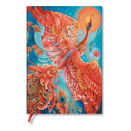 Paperblanks Notizbuch PB Midi Feuervogel lin. (120 x 180 mm, Liniert, Harter Einband) (PB9681-8)