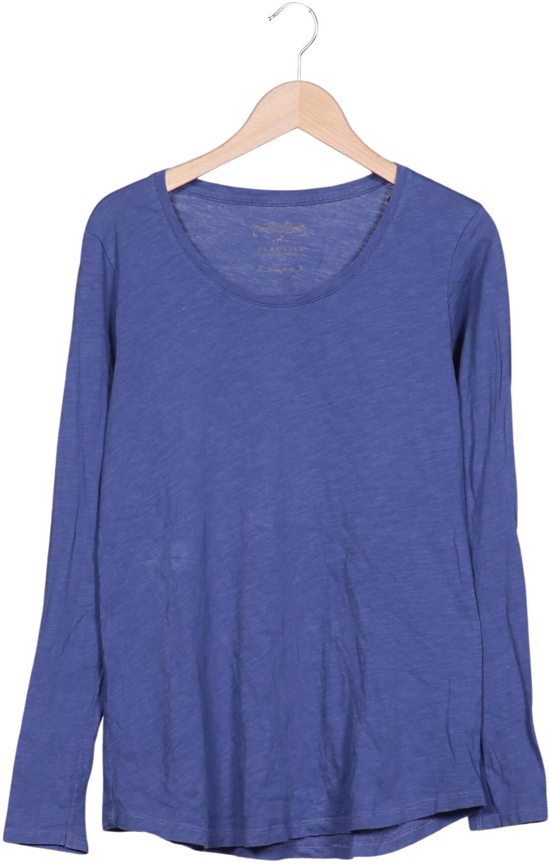 Peruvian Connection Damen Langarmshirt, Blau, Gr. M, Baumwolle - Second Hand