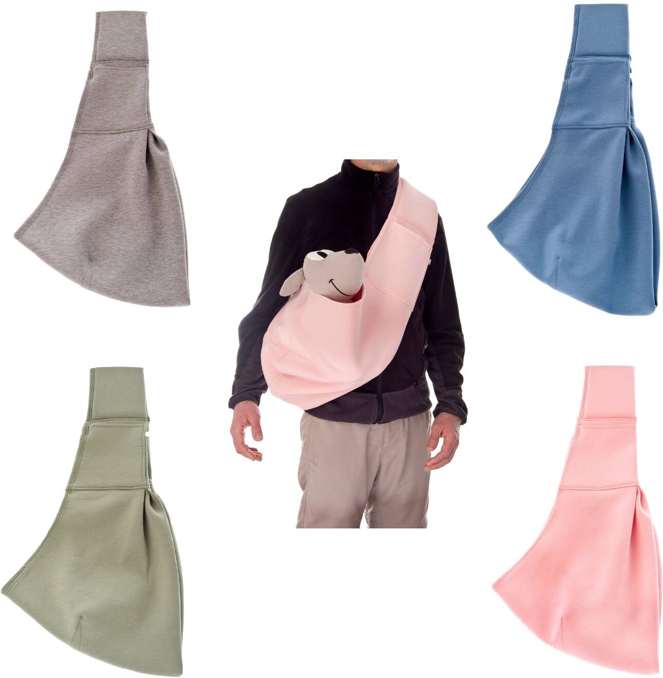Ferribiella Marsupio Borsa Tracolla Trasportino per Cani Wallaby 73 x 40 cm Azzurro