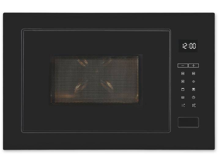 EXQUISIT Einbau-Mikrowelle EMW25-G-020 , schwarz, B:59,5cm H:38,6cm T:37,5cm, Mikrowellen, 2-in-1 Gerät: Aufwärmen oder Grillen – Genuss im Handumdrehen, Einbau-Mikrowelle