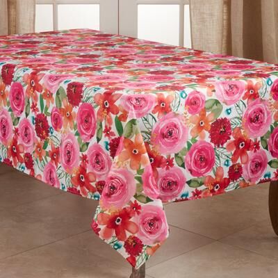 Saro Lifestyle Floral Design Tablecloth