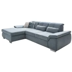 ComfortPlan Ecksofa Saragossa Stoff Blau Ice