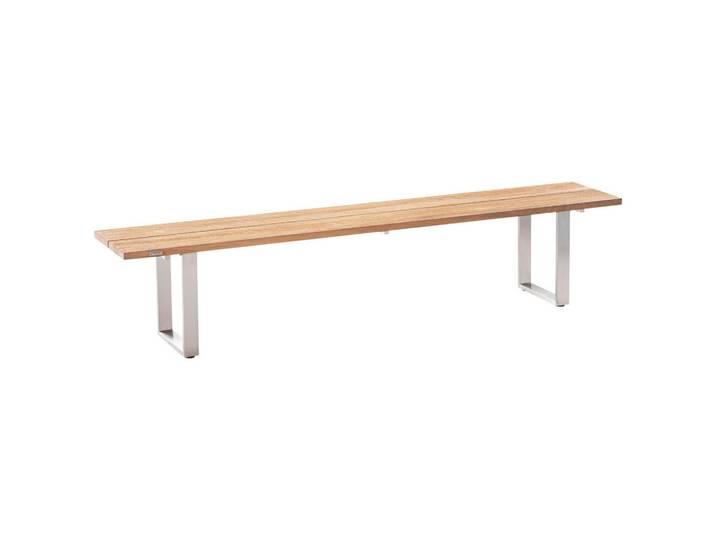 Niehoff Garden Gartenbank, Teakfarben, Metall, Teakholz, massiv, 180x46x40 cm, Gartenmöbel, Gartenbank