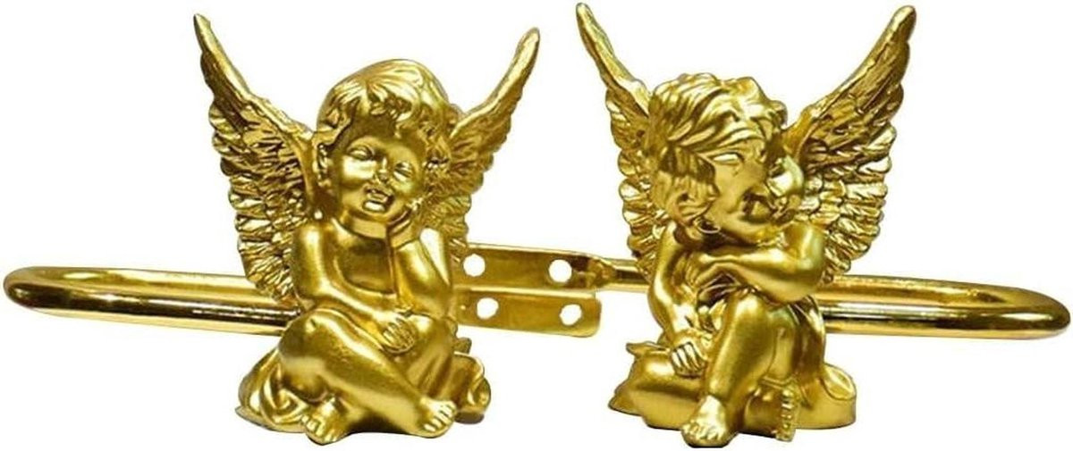 Set van 2 gouden gordijnophanghaken in unieke engelvorm