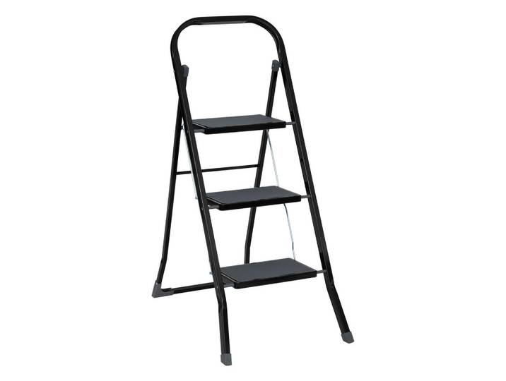 5five Simply Smart Metallleiter 73,5/46,5/105,3 cm, Schwarz, Metall, 46.5x105.3x73.5 cm, Haushalt & Reinigung, Leitern