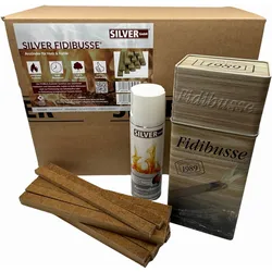 1x SILVER Fidibusse Großpackung 400 Stück + 1x Blechdose 50 Anzündern + 1x 300ml...