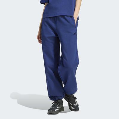 Sporthose ADIDAS SPORTSWEAR "ADIDAS KIT, LOCKER GESCHNITTEN, BÜNDCHEN, KLEINES LOGO", Damen, Gr. XL, N-Gr, blau (dunkelblau, normal, gr.), Obermaterial: 100% Baumwolle, Hosen Sporthose, KIT Sporthose, schwere Premium-Qualität, robuste Stoffstruktur