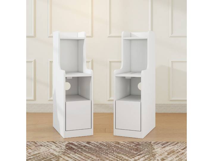 HOMCOM Tables de Chevet Modernes Blanc avec Tiroir et Charge