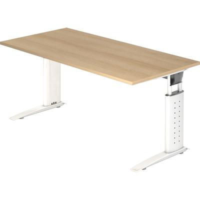 Hammerbacher Schreibtisch C-Fuß 160x80cm Eiche/Weiß