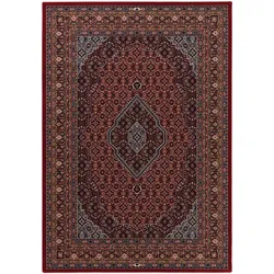 Webteppich Karat 85 x 160 cm Schurwolle Rot
