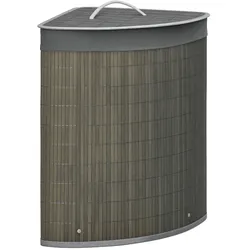 HOMCOM - Wäschekorb - 38L x 38B x 57H cm - grau