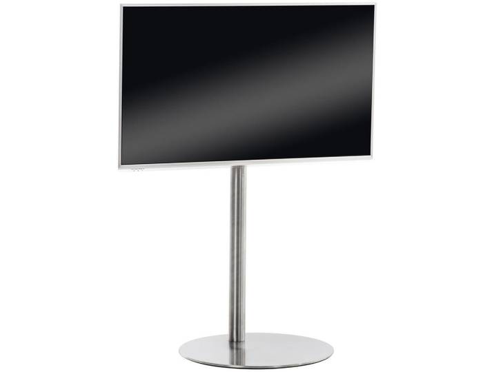 CLP TV Rack Metall Edelstahl, Edelstahlfarben, Rund, 64x100x53 cm, Wohnzimmer, TV Möbel, TV-Ständer