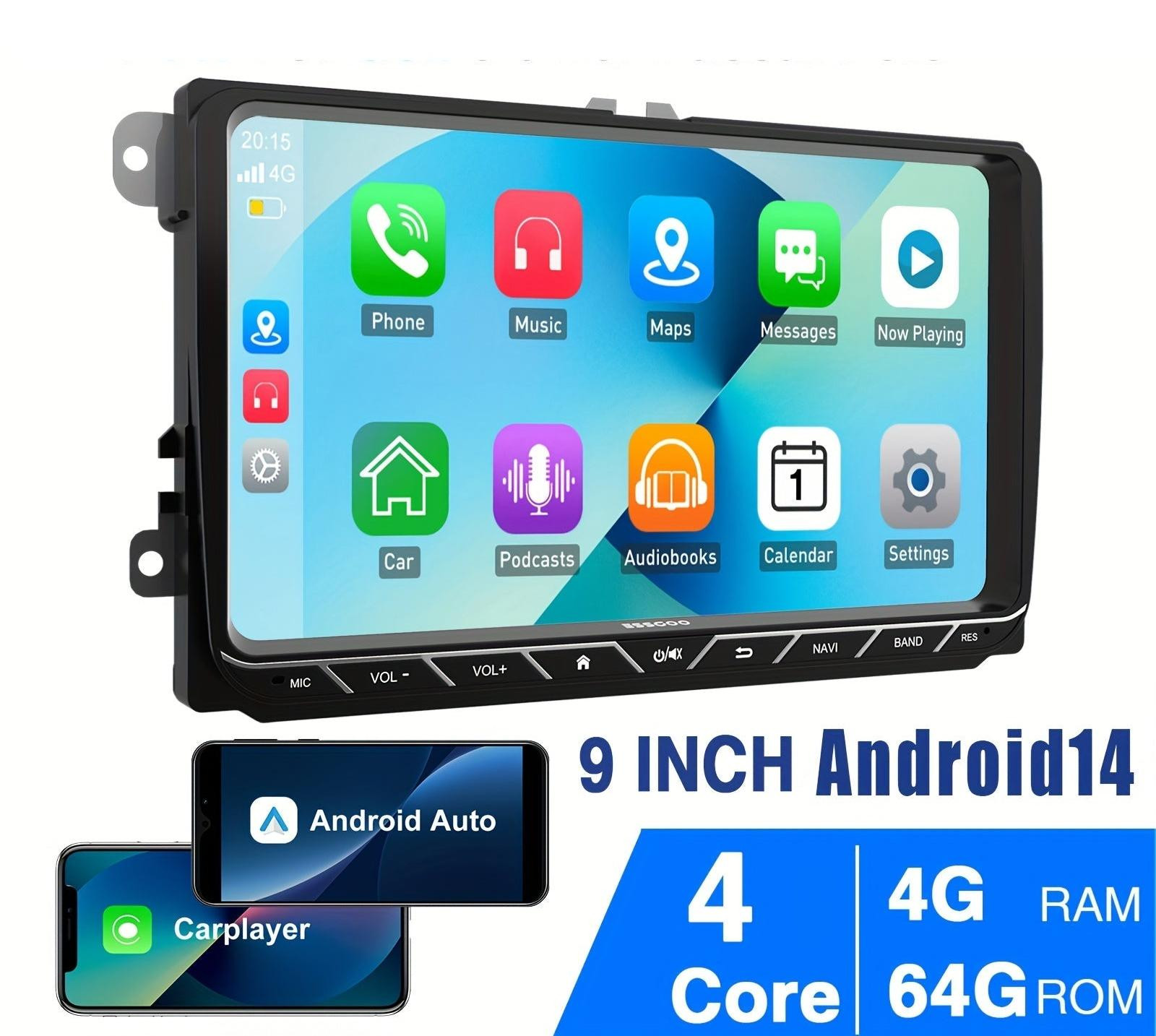 Selius Multifunctionele Android 14 Autoradio - 2 DIN Multimedia Speler met Navigatiesysteem