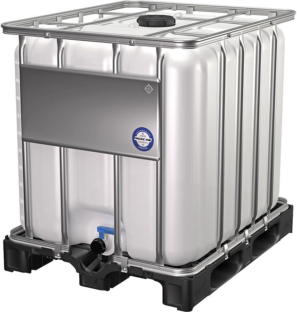 kaiserkraft IBC-Container, Standard, Volumen 1000 l, auf Kunststoffpalette
