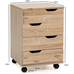 Wohnling, Rollcontainer, FineBuy (40 x 40 x 60 cm)