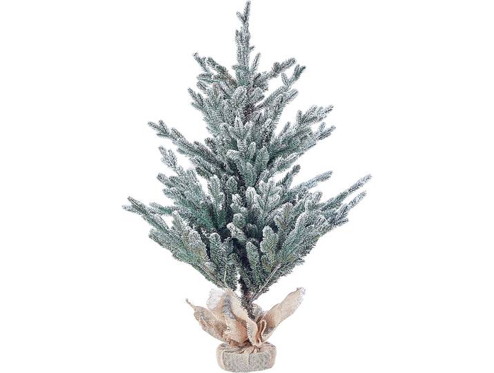 BELIANI Weihnachtsbaum 90 cm Grün Kunststoff im Jutesack mit Kunstschnee Weihnachtszeit Weihnachten Wohnzimmer Modern