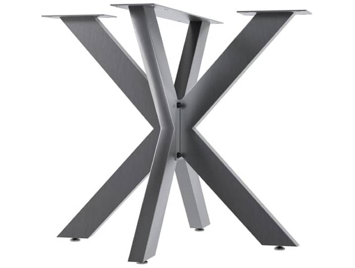 CLP Tischbeine Biloxi I Tischkufen für DIY-Tische I Höhe 71 cm I Sternförmiges Tischgestell aus pulverbeschichtetem Stahl, Farbe: Edelstahl, Größe: 85x85 cm
