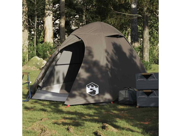 vidaXL Kuppel-Campingzelt 2 Personen Braun Wasserdicht