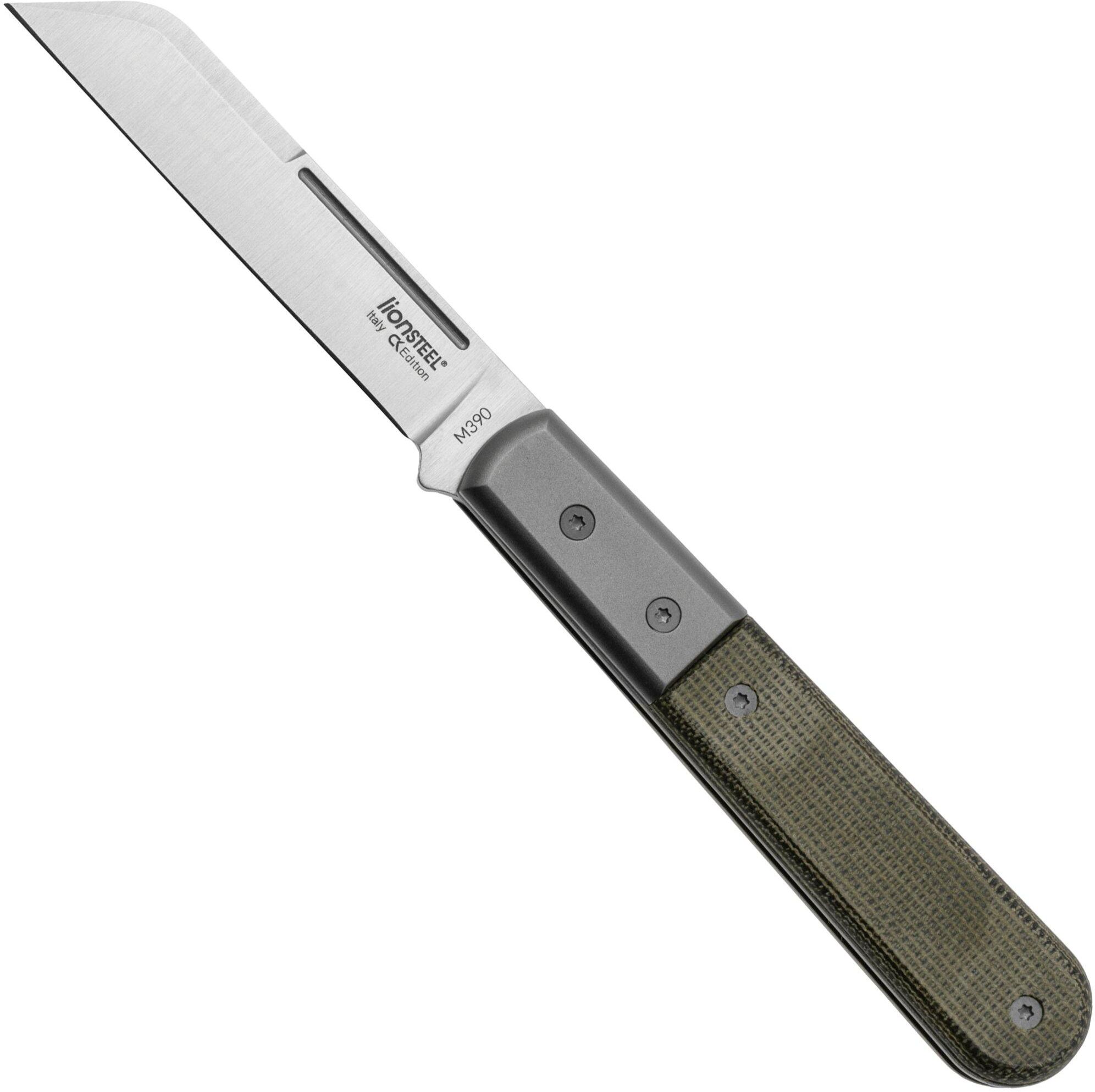Lionsteel Dom Barlow CK0115-CVG Green Canvas Micarta, coltello da tasca