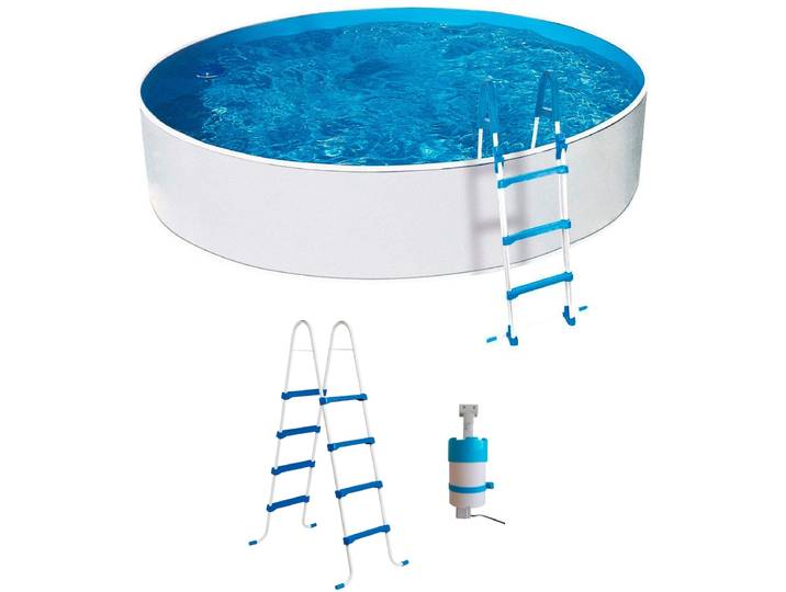 Rundpool MY POOL BWT, weiß, H:110cm Ø:400cm, Schwimmbecken, Rundpool, 3-tlg., ØxH: 400x110 cm