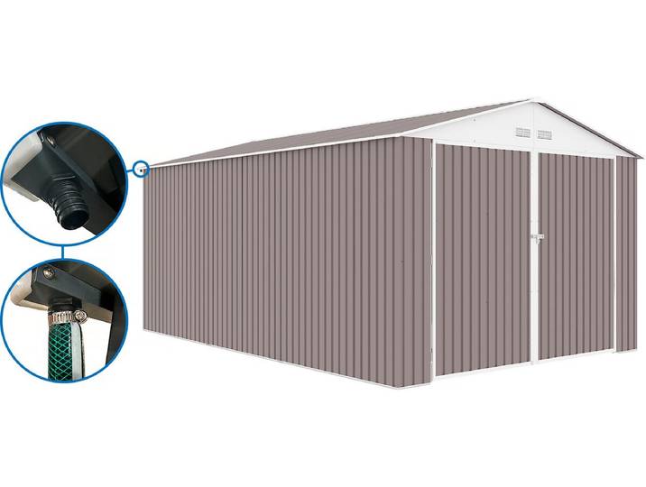 Garage métal Nevada - 15,36m² avec gouttière