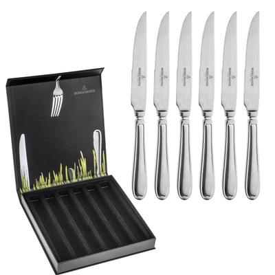 Steakmesser "Landhaus Vintage, im Geschenkkarton", silber (silberfarben), B:19,3mm, Edelstahl, PICARD & WIELPÜTZ SOLINGEN, Essmesser, praktisches Steakmesser-Set