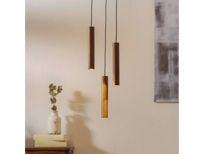 UMAGE Hängeleuchte Chimes Cluster 3, Holz dunkel, für Wohn- / Esszimmer, Holz, Design, Hängelampe