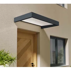 Palram - Canopia Metall Vordach Sophia Opal 1600 | Anthrazit | 160x96x17 cm - Anthrazit