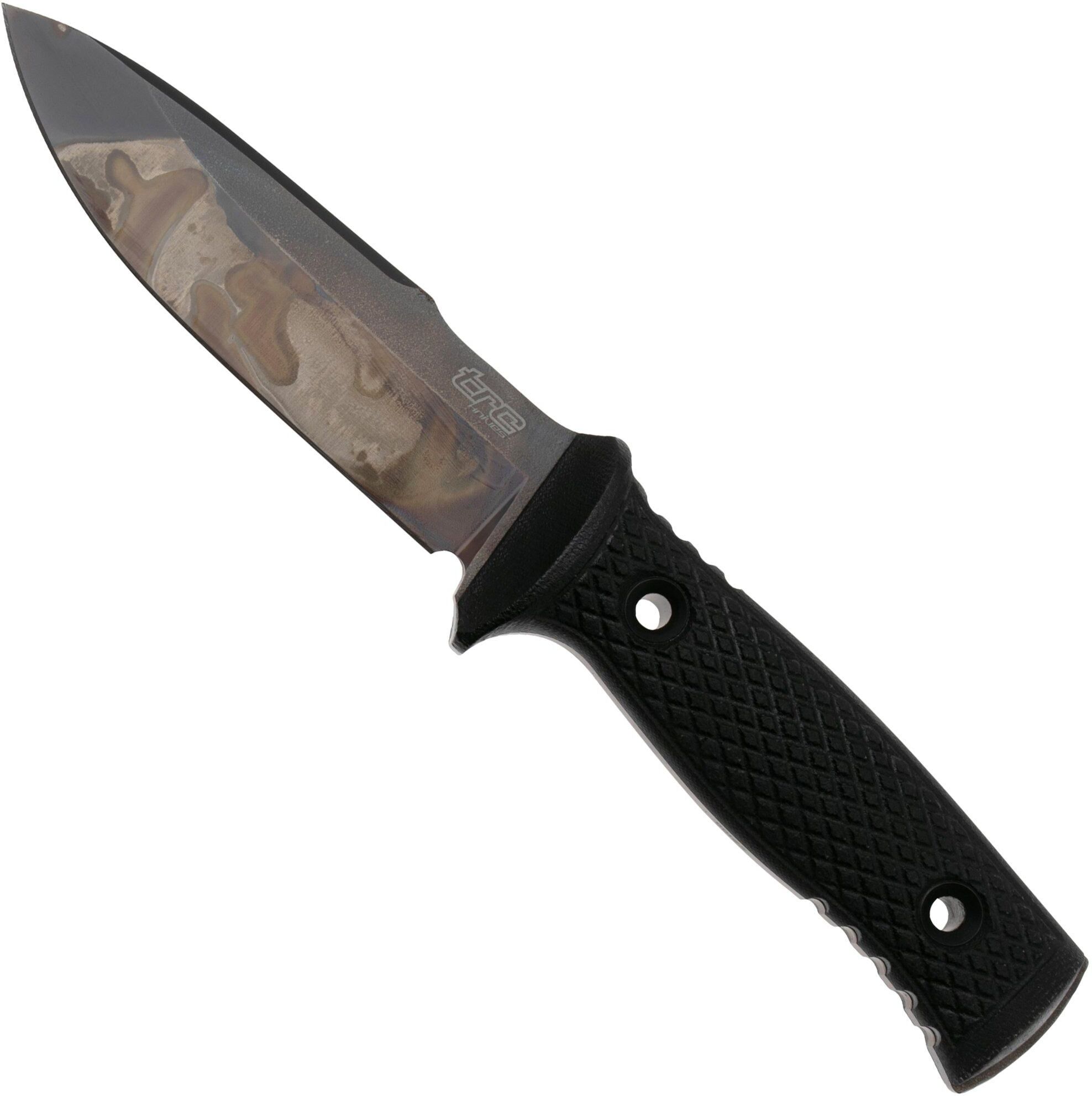 TRC Knives TRC M-1SL Apocalyptic Finish M390, Black Canvas Micatara, Kydex Sheath, coltello da sopravvivenza