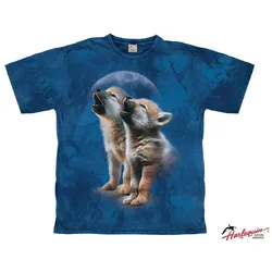 Harlequin Howling Wolf Pups Kinder T-Shirt