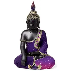 Puckator, Deko Figuren + Skulpturen, Lila und schwarze Thai Buddha Figur - Thai Buddha