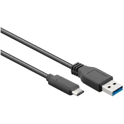 goobay Ladekabel USB C / USB 3.0 A 15 W schwarz 3 m schwarz