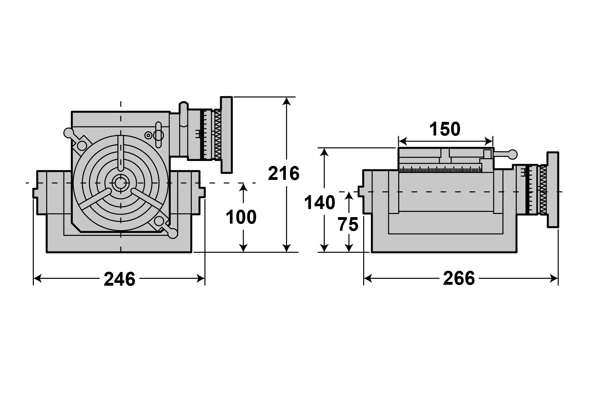PAULIMOT Teilapparat Rundtisch Ø 150 mm schwenkbar VERTEX VU-150