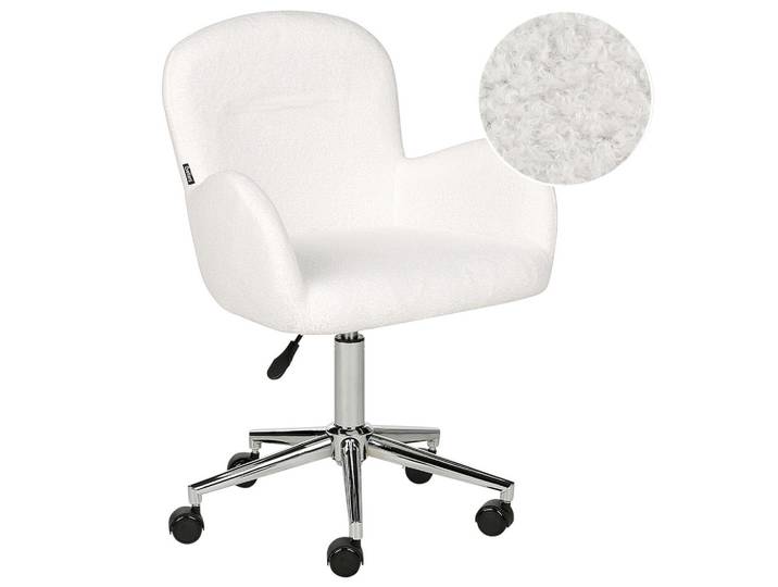BÜROSTUHL Bouclé Cremeweiß Priddy