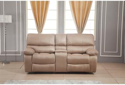 Betsy Furniture Microfiber Manual Rclining 2-seat Loveseat with Console 8007