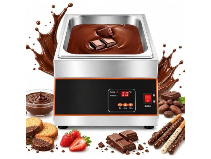 Chocolate Schmelzgefäß,Wasserdichte Beheizte Schokoladenschmelzmaschine 500 W,0-85 ℃ Thermostatheizung,Wasserfreies Trockenerhitzen,Rutschfester Stand Auf der Arbeitsplatte für Milch,Kaffee,Käse