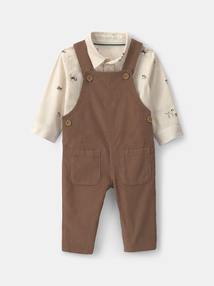 carter's 2tlg. Outfit in Braun/ Creme - 74