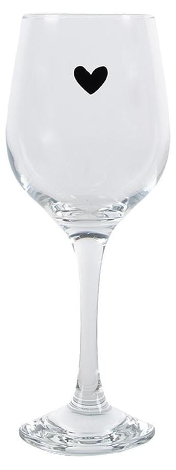 Clayre & Eef wijnglas Herz, 300 ml, transparant glas