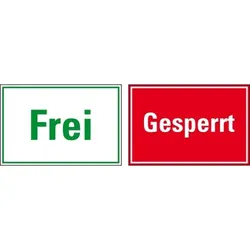 Schild I Doppelseitiges Magnetschild Frei-Gesperrt, Magnetfolie, 300x200mm