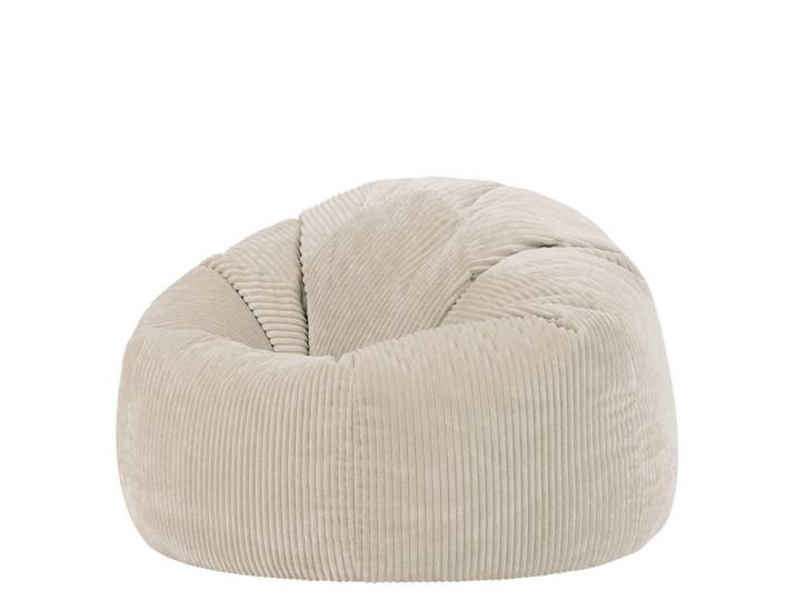 icon Sitzsack Klassisch Kingston, Cord, Beige, 200 L, Rund, 85x50x85 cm, Wohnzimmer, Sessel, Sitzsäcke, XXL Sitzsäcke