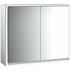 emco LED-Lichtspiegelschrank Loft Aufputz, 800 mm, 2-türig Rückwand verspiegelt, 979805106 979805106