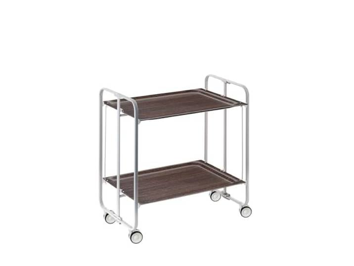 DON HIERRO - Servierwagen, klappbar, 2 Böden, grauem Rahmen. Bauhaus-Wengue