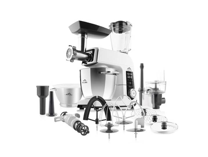 ETA Gratus Kuliner II Origin Küchenmaschine I Vollmetall I 12 Geschwindigkeiten I 6.7 l und 3.5 l Edelstahl Schüssel I 1700 W I Kneten, Mischen, Mixen, Schlagen, Reiben, Fleisch mahlen I LED-Display