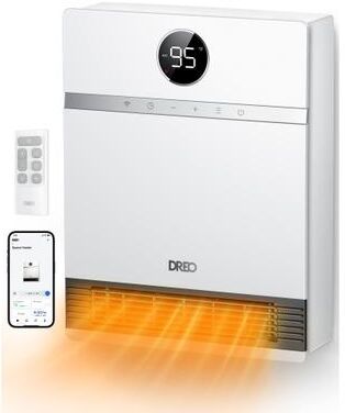 DREO Smart Wall Mount Heater with Remote Control for Bedroom or Office