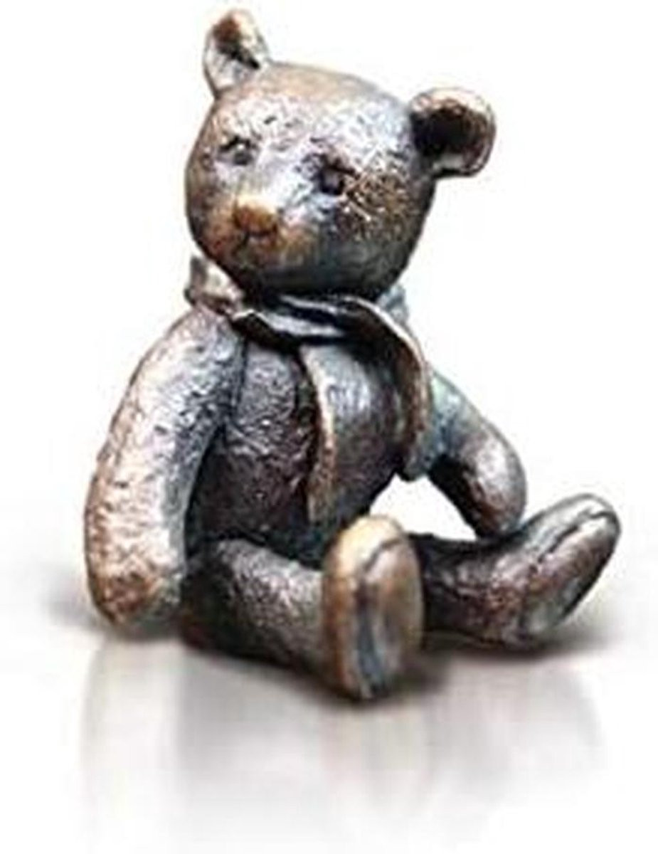Handgegoten Bronzen Beer Miniatuur Beeldje - Decoratief Object - 35 cm - Brons